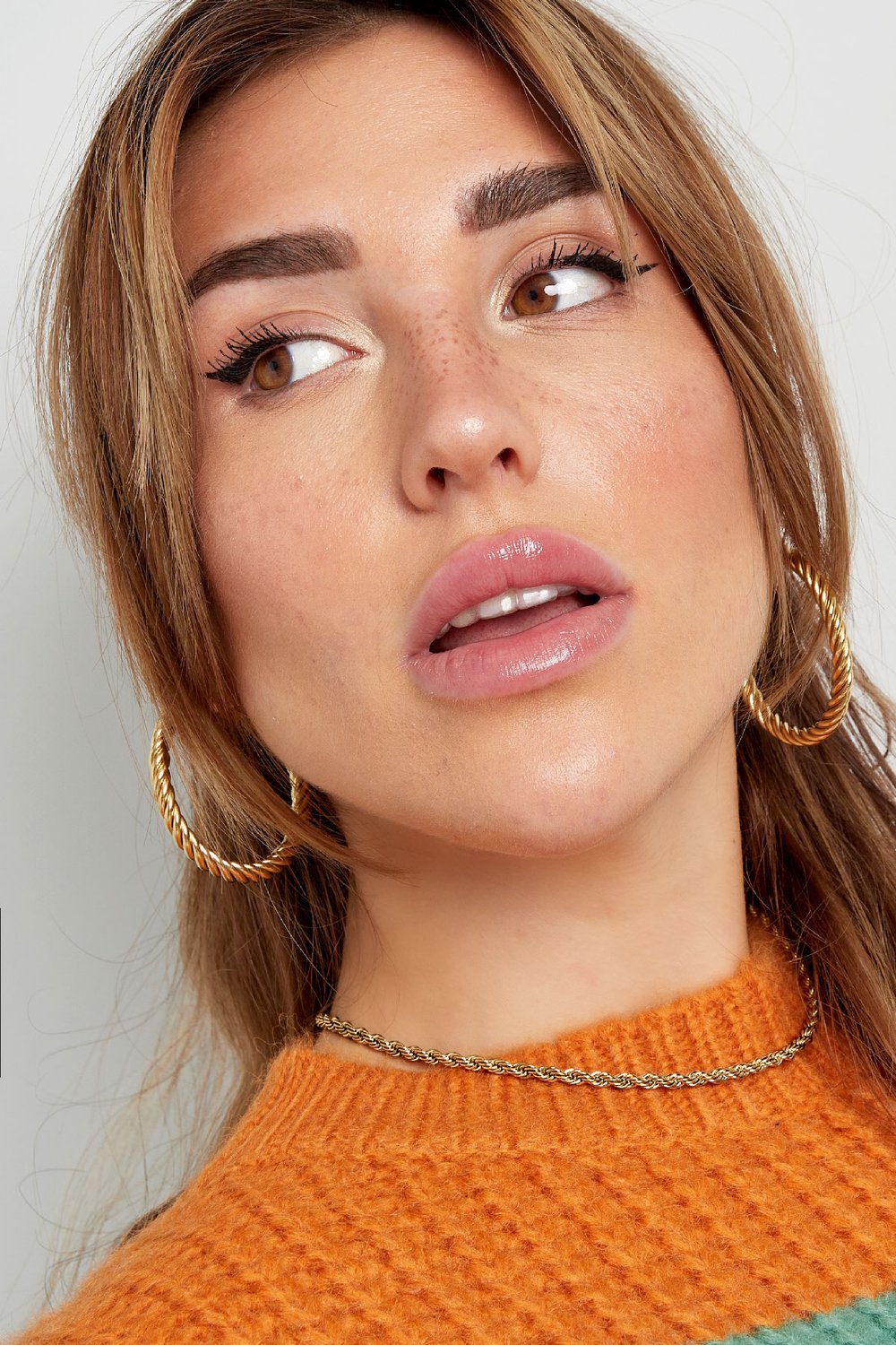 Necklace twisted - silver color - 4.0MM h5Picture2